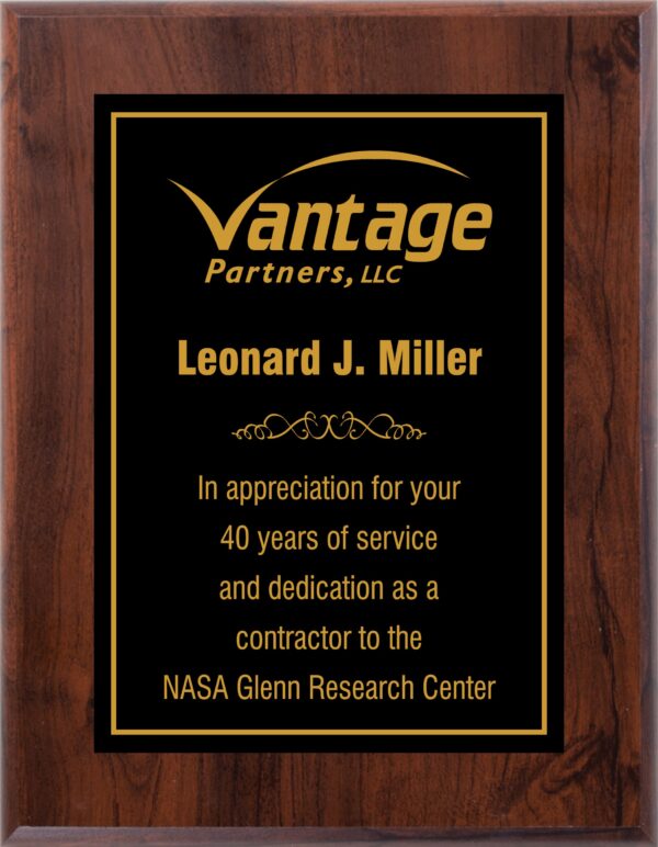 Walnut plaque